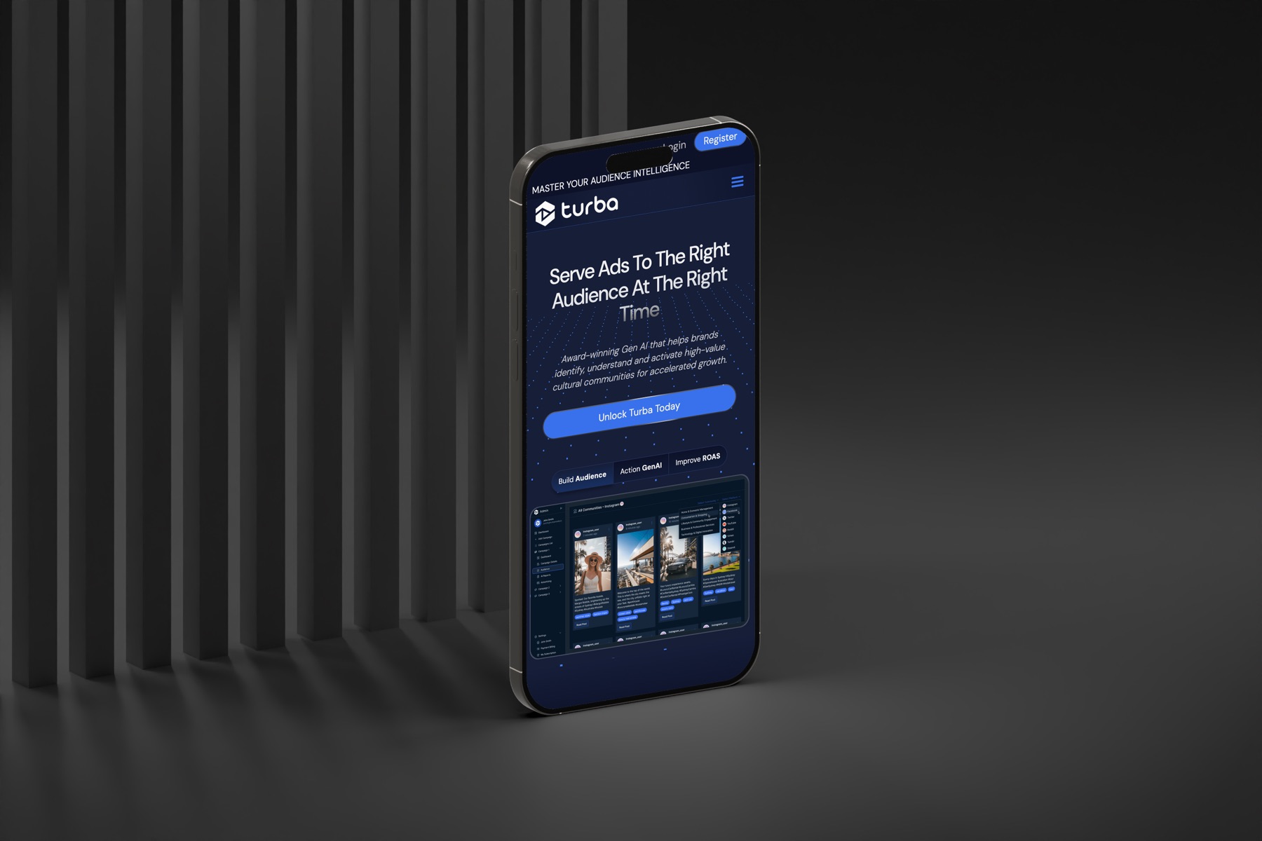 Turba Media — an AI marketing platform, scaled. — mobile
